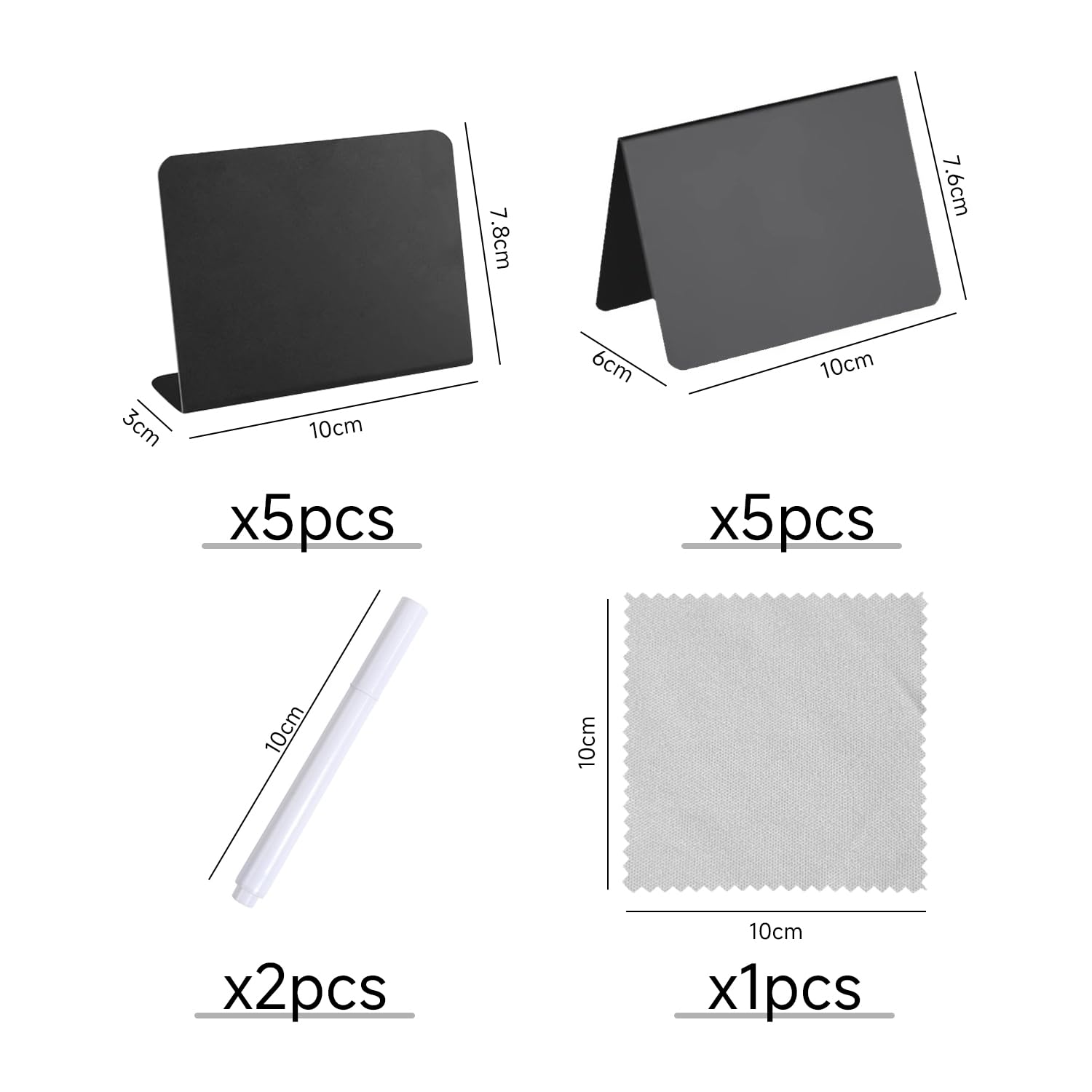 10 Pieces of Price Tags, 2 Pens, 1 Rag, Erasable Price Tags, V-Shaped, L-Shaped Price Tags, Mini Message Board - Image 2
