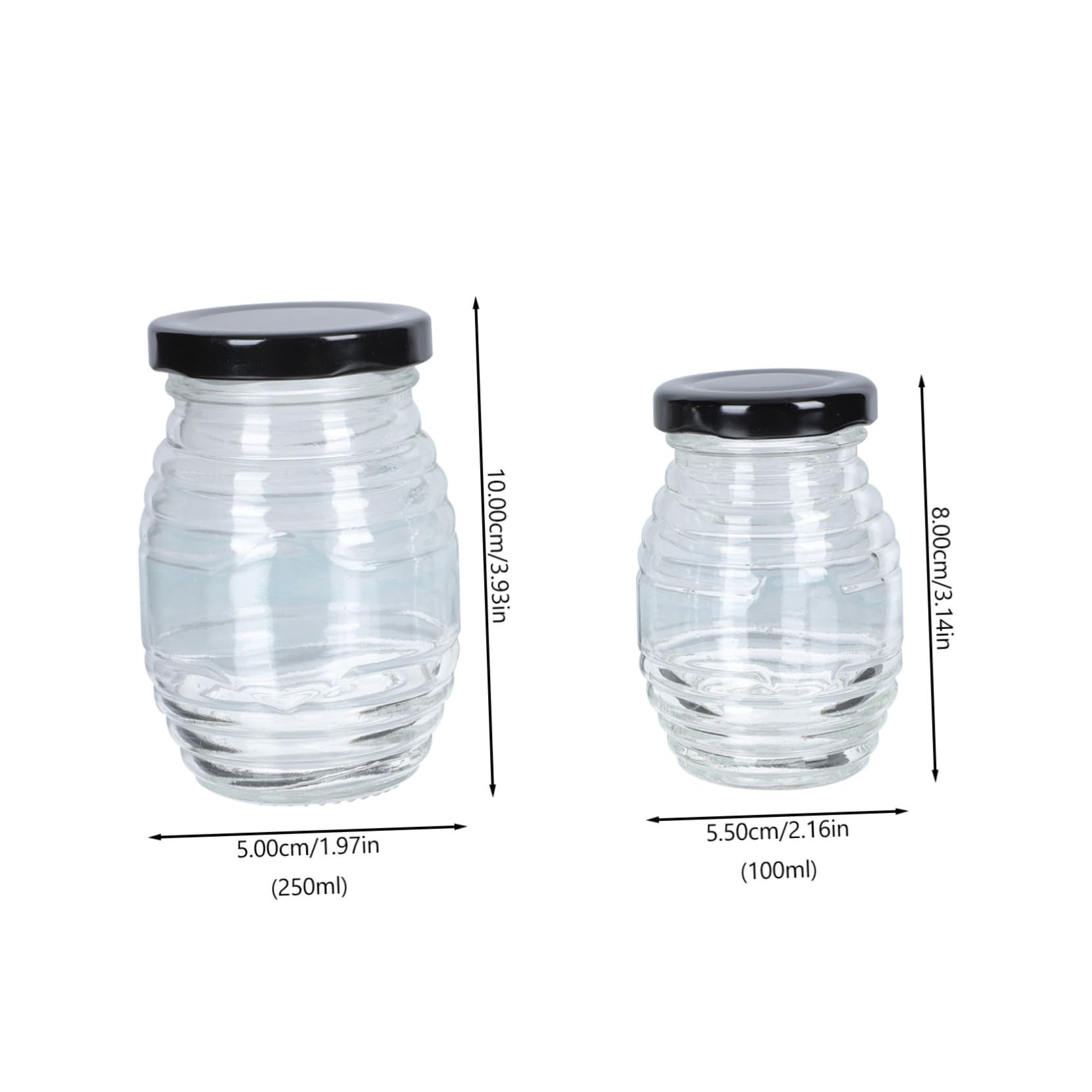 OFFSCH 6Pcs Transparent Glass Sealed Honey Storage Bottles with Lids Food Grade Kitchen Accessories for Sauces and Condiments Odorless and Easy to Observe