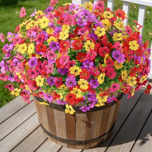 Alupssuc 24 Bundles Artificial Daisy Flowers UV Resistant for Outdoor Decor — view 2