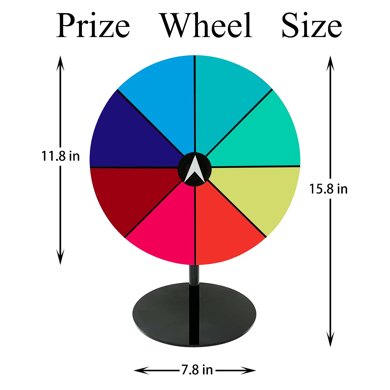 12 Inch Spinning Prize Wheel, 8 Slots Spinner with Stand and Dry Erase Marker, Tabletop Roulette Wheel of Fortune for Trade Show,Party Birthday Wedding and Carnival Games