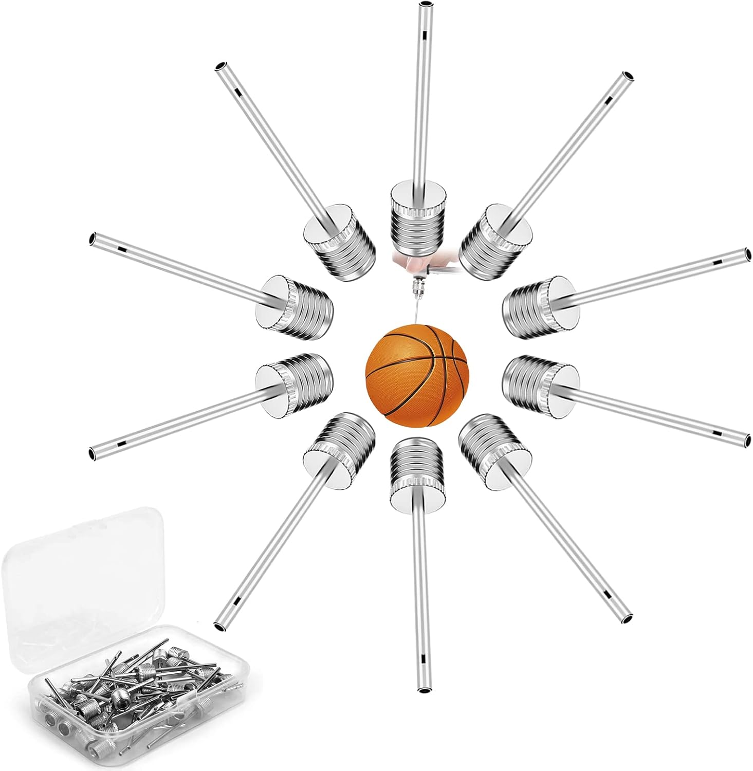 Ball Pump Inflation Needle, 20 Pcs Stainless Steel Air Pump Needles