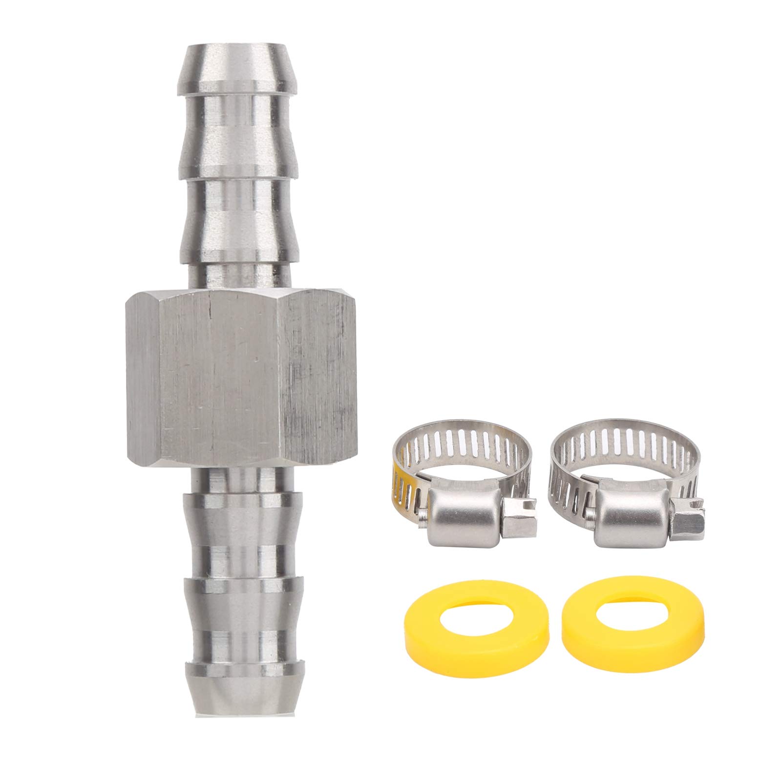 Adattatore con raccordo a T per sensore di pressione del carburante con 2 anelli in plastica per 3/8 raccordi a innesto rapido per manometro universale per auto, Sensore di pressione