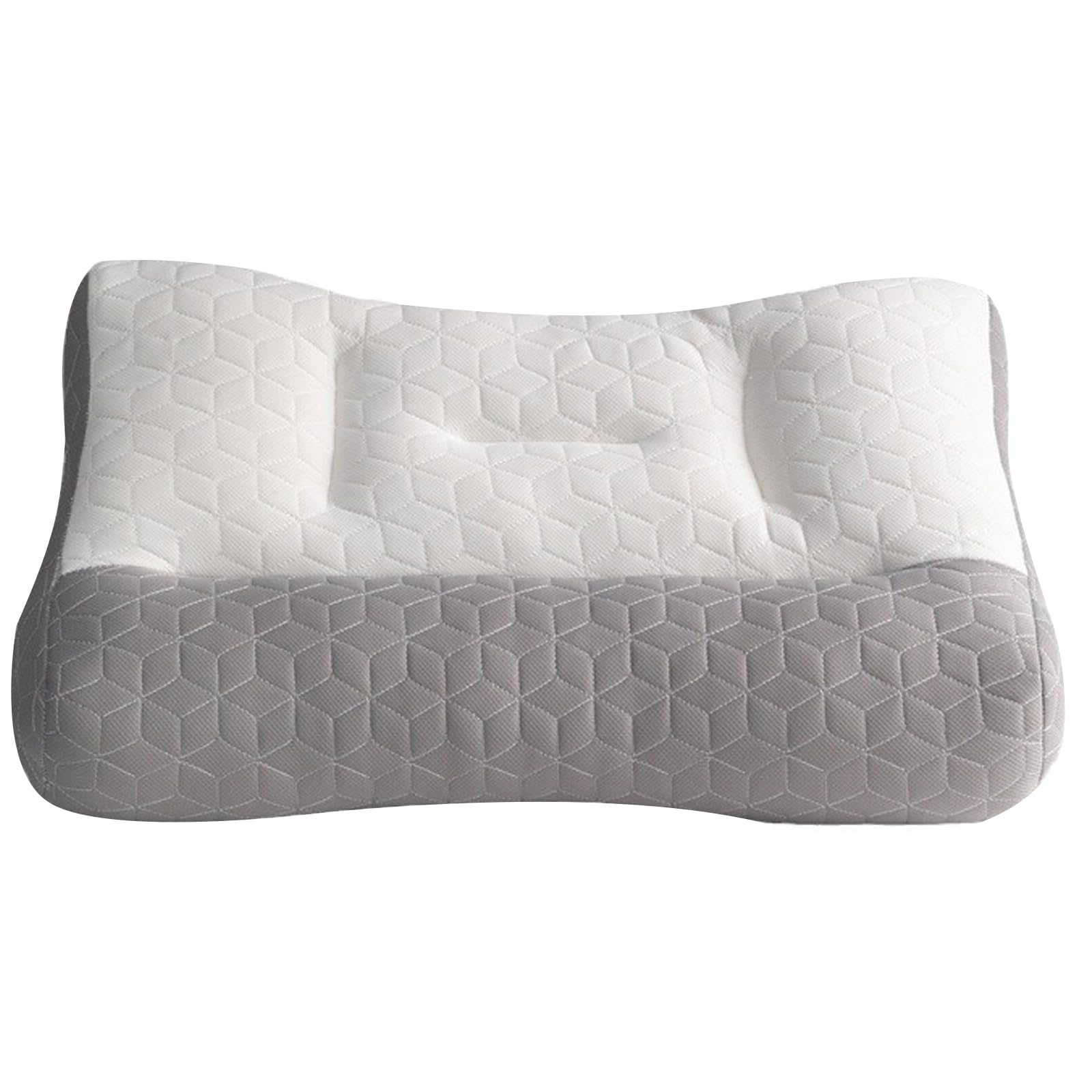 Gcroet Ergonomic Pillow for Neck Support Contour Cervical Pillow with Latex for Side Sleepers Pressure Relief Grey