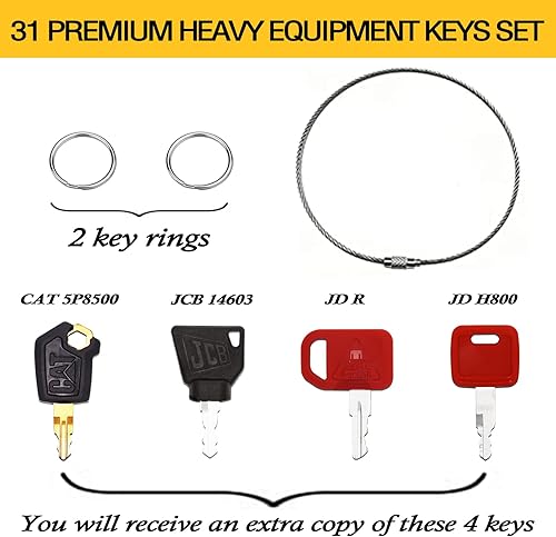 Miniatura 5 de Juego de 31 llaves de equipo de construcción pesada para Cat, JD, Case, Komatsu, Hyster, Kubota, JCB, Bobcat, Daewoo, JLG, Toyota y más