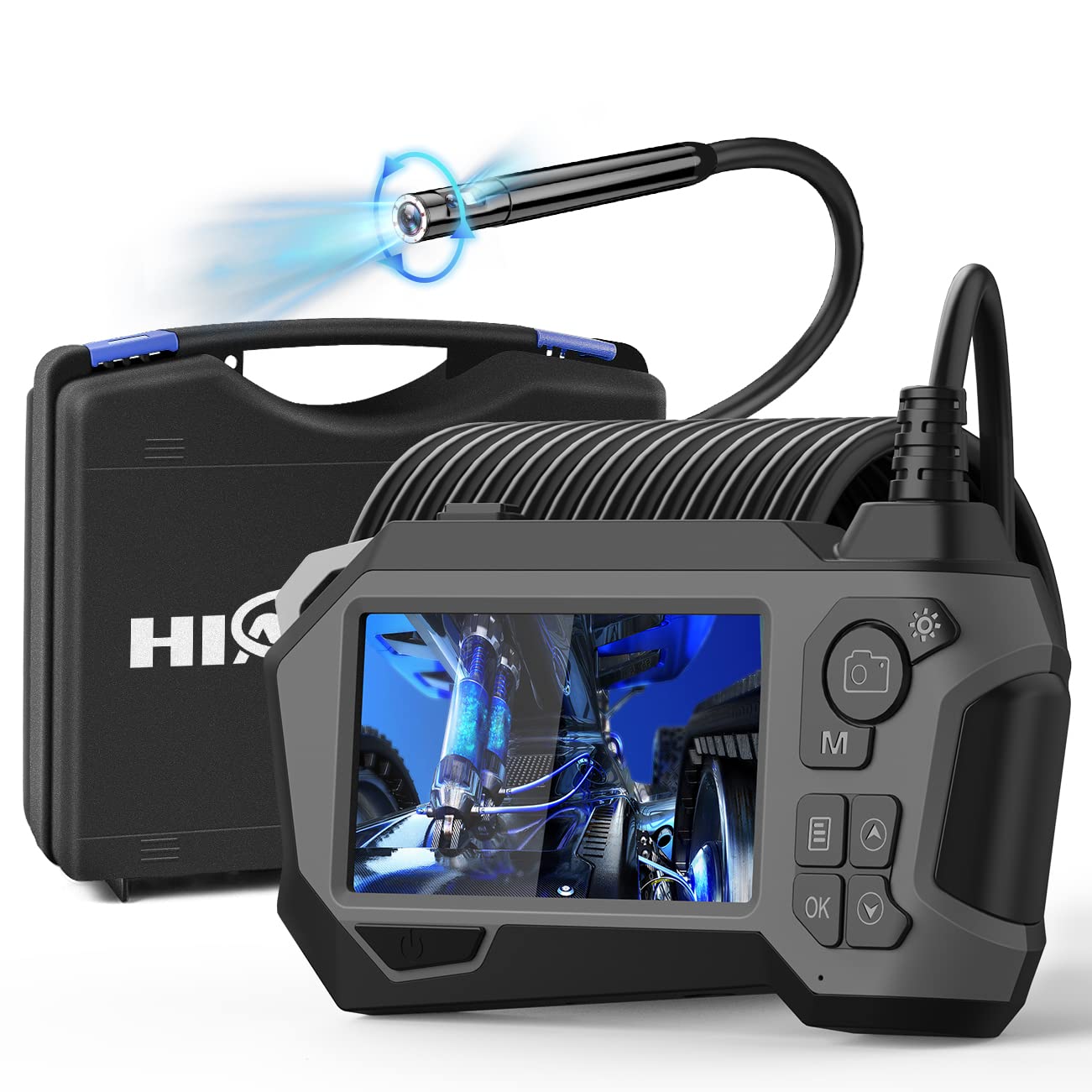 Hiacinto 360° Electric Rotary Endoscope, 1080P Dual Lens 4.5" IPS