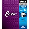 Elixir Acoustic Guitar Strings 80/20 Bronze 6 String Sets with POLYWEB Coating, Custom Light 11-52 and Extra Light 10-47