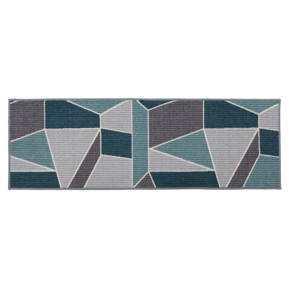 JVL Fiora Machine Washable Runner Mat, 50 x 150 cm, Duck Egg, One Size (07-145DE)