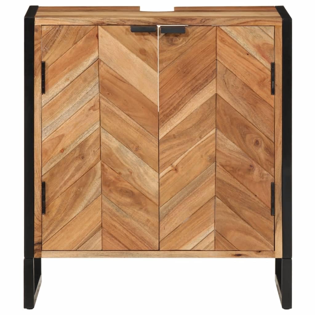 Szafka łazienkowa 55x35x60 cm lite drewno akacjowe i żelazo