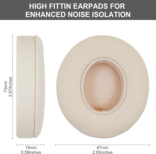 Miniatura 3 de Almohadillas de repuesto para Beats Solo 2 y Solo 3 de Niukeke, almohadillas para auriculares con espuma viscoelástica de alta densidad, cuero