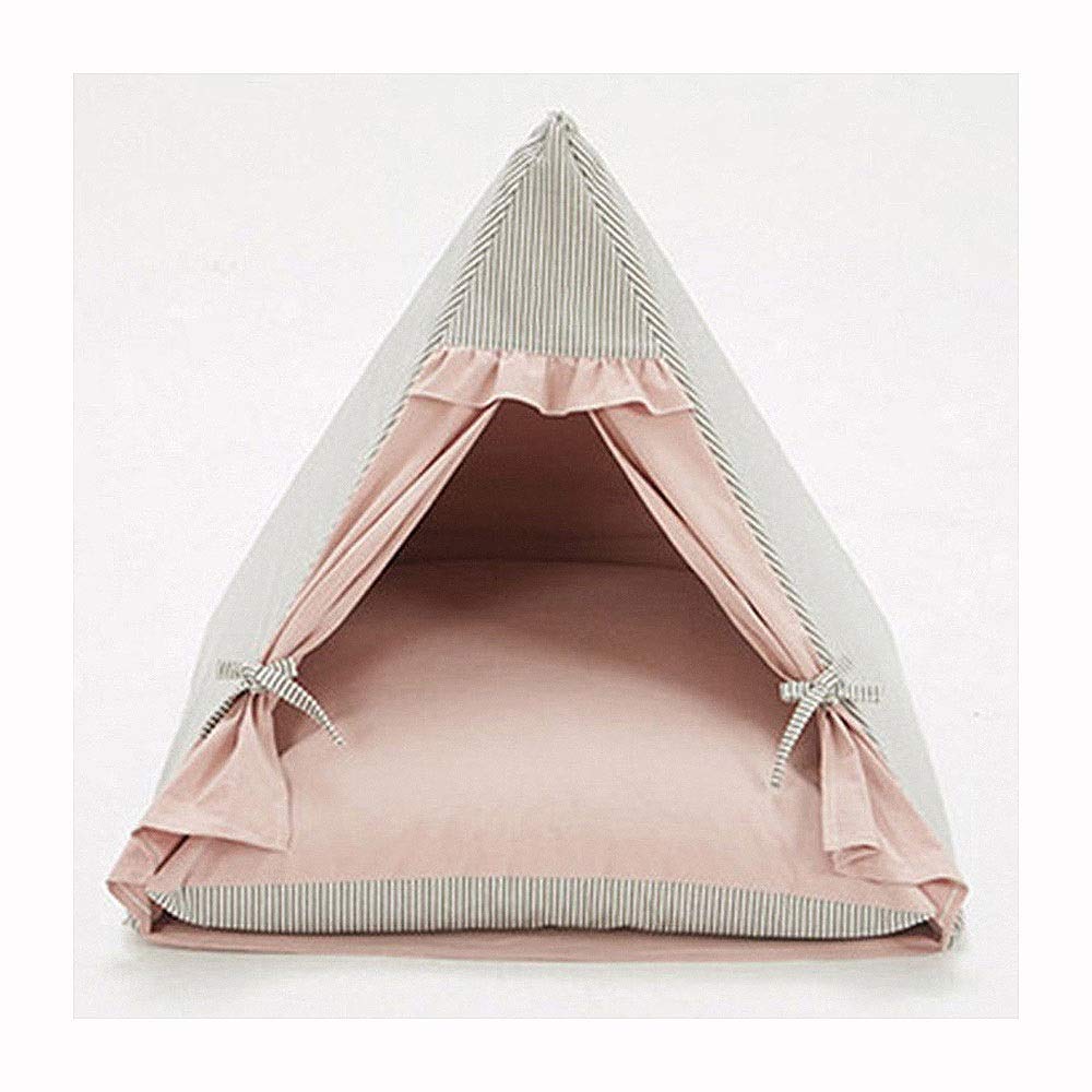 Tipi pour chien et chat avec coussin lit lavable maisonnette canevas 50cm