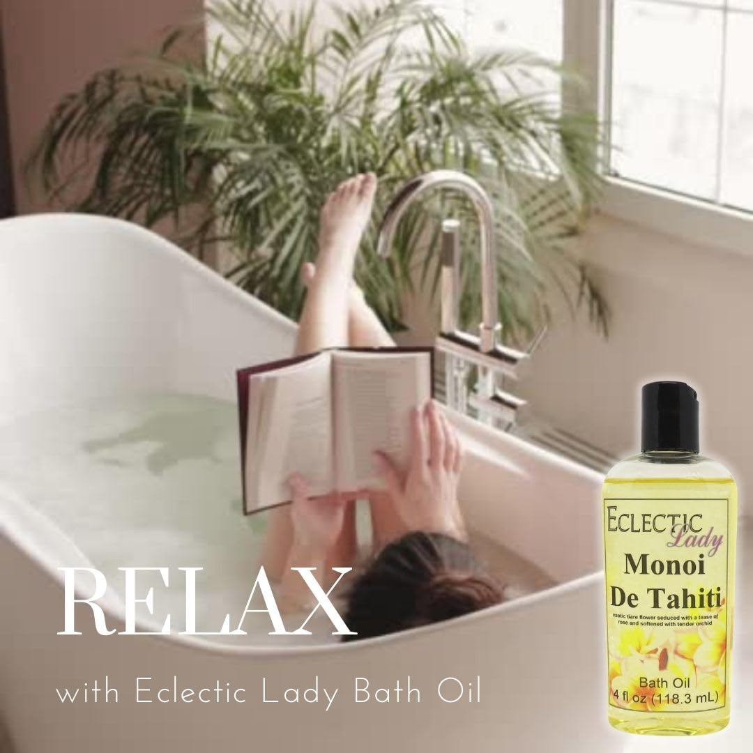 Juniper and Evergreen Bath Oil by Eclectic Lady - Scented Bath Oil - Relaxing & Moisturizing Bathing Oil - Fragrance Body Oil For Dry & Rough Sensitive Skin - Body Daily Nourishing Shower Oil (8 oz)