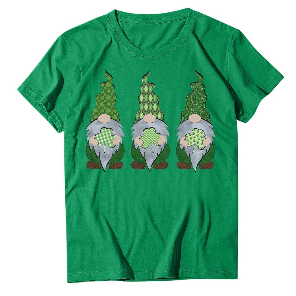 Womens T-Shirt St. Patrick's Day Holiday Costume Frequent Flyer Funny Short Sleeve Lucky Shamrocks Blouse