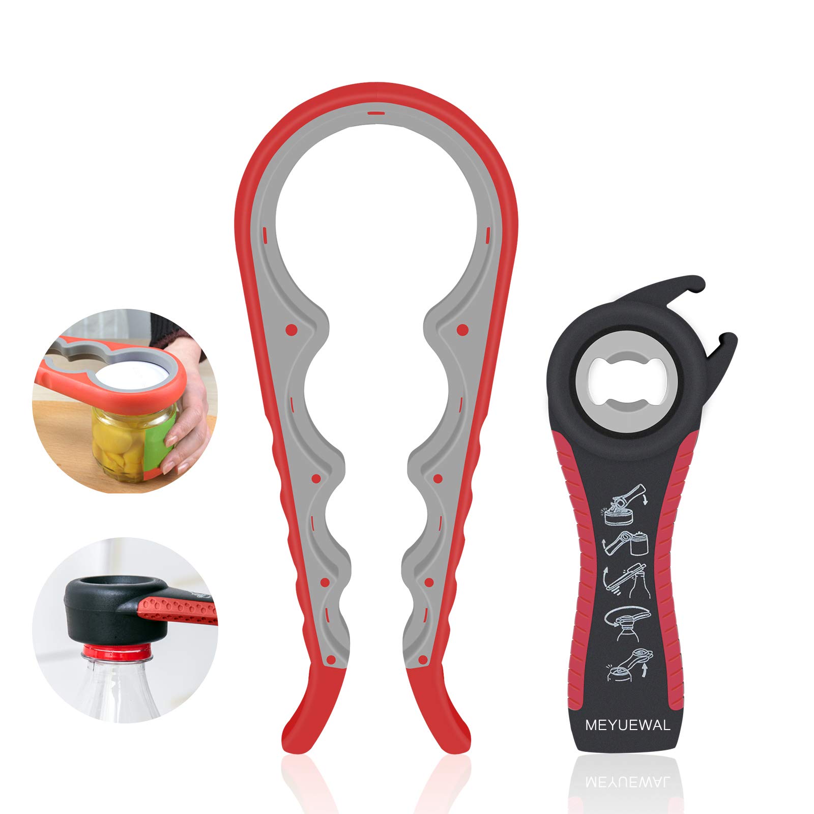Buy MEYUEWAL Easy Jar Bottle Opener Kit, 5in1 and 4in1 Multi Jar