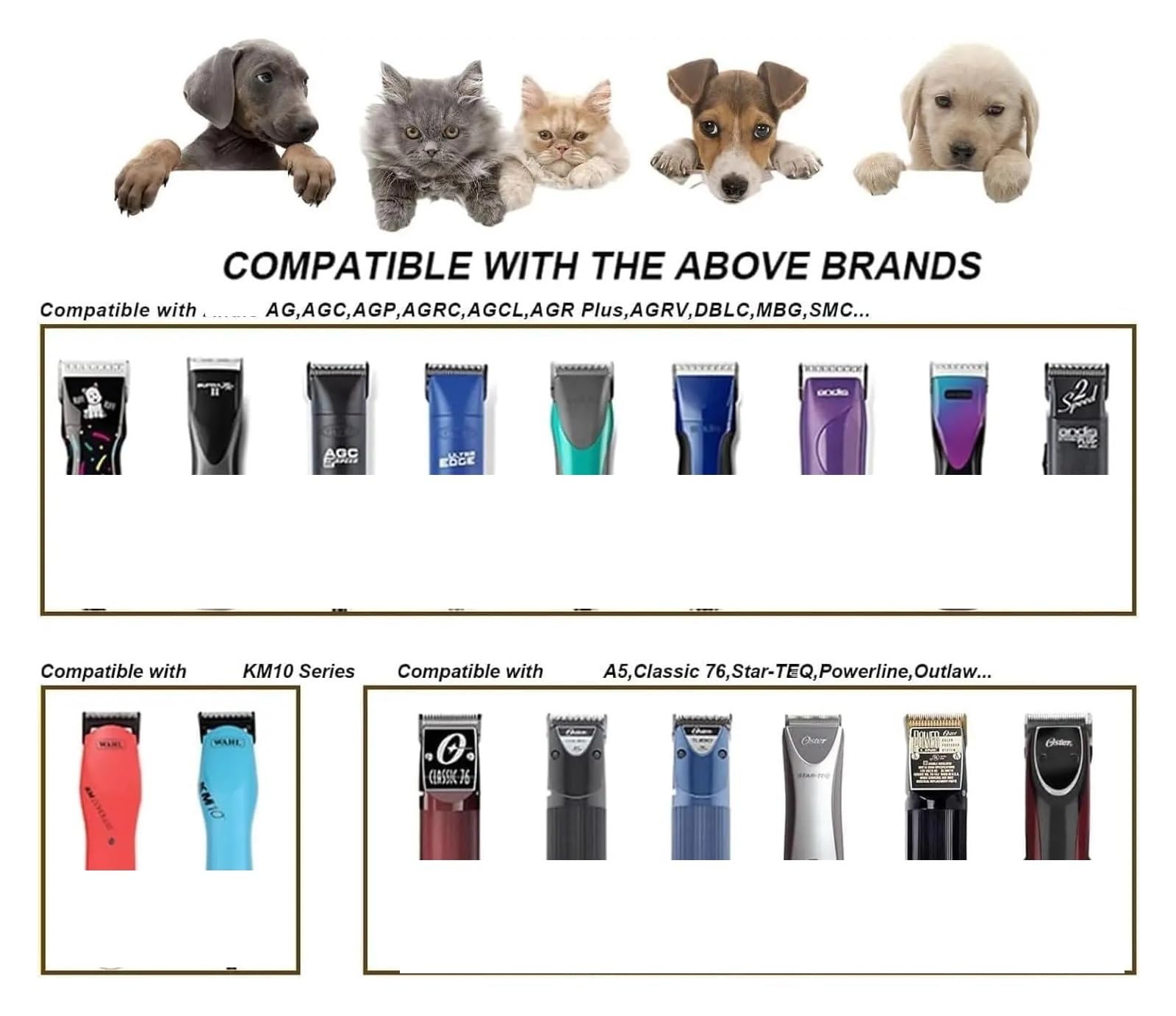 Cuchillas Anchas For Peluquería Canina, Compatibles Con Andis, Oster Y A5. Fácil Limpieza.