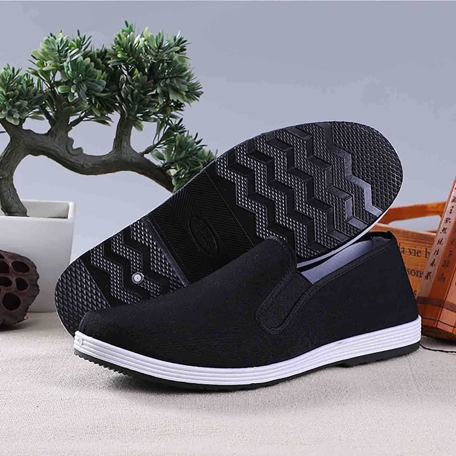 Scarpe da Lavoro da Chef Unisex Piatte, Scarpe da Kung Fu in Tessuto della Vecchia Pechino, Scarpe Tradizionali Cinesi, Scarpe da Ginnastica in Tela Fatte a Mano con Suola in Gomma