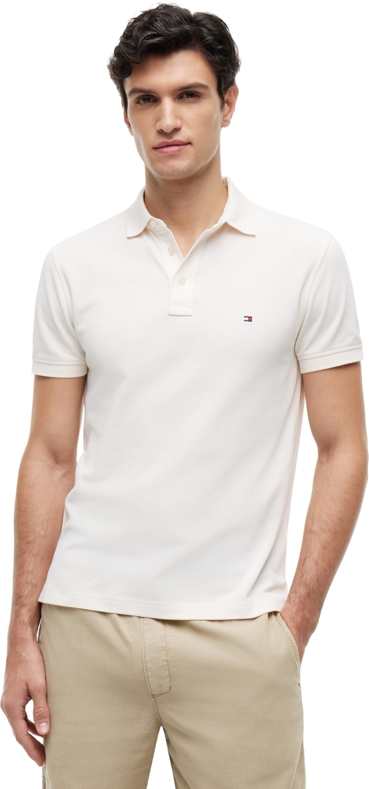 Tommy Hilfiger Men 1985 Slim Polo MW0MW17771 S/S Polo, Yellow, S