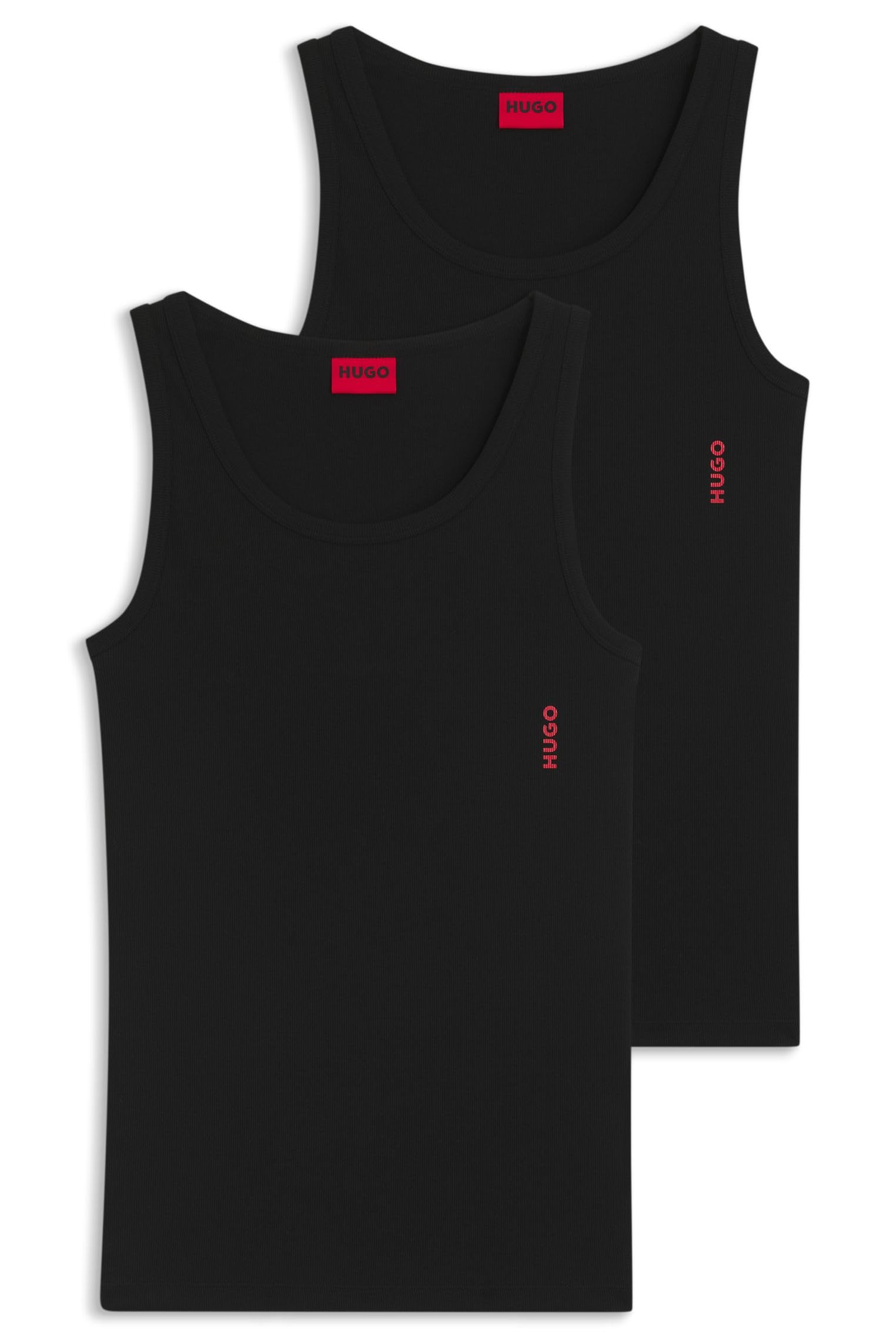 HUGO Twin Tank Top – Twin Pack, Herren, Größe L, Schwarz