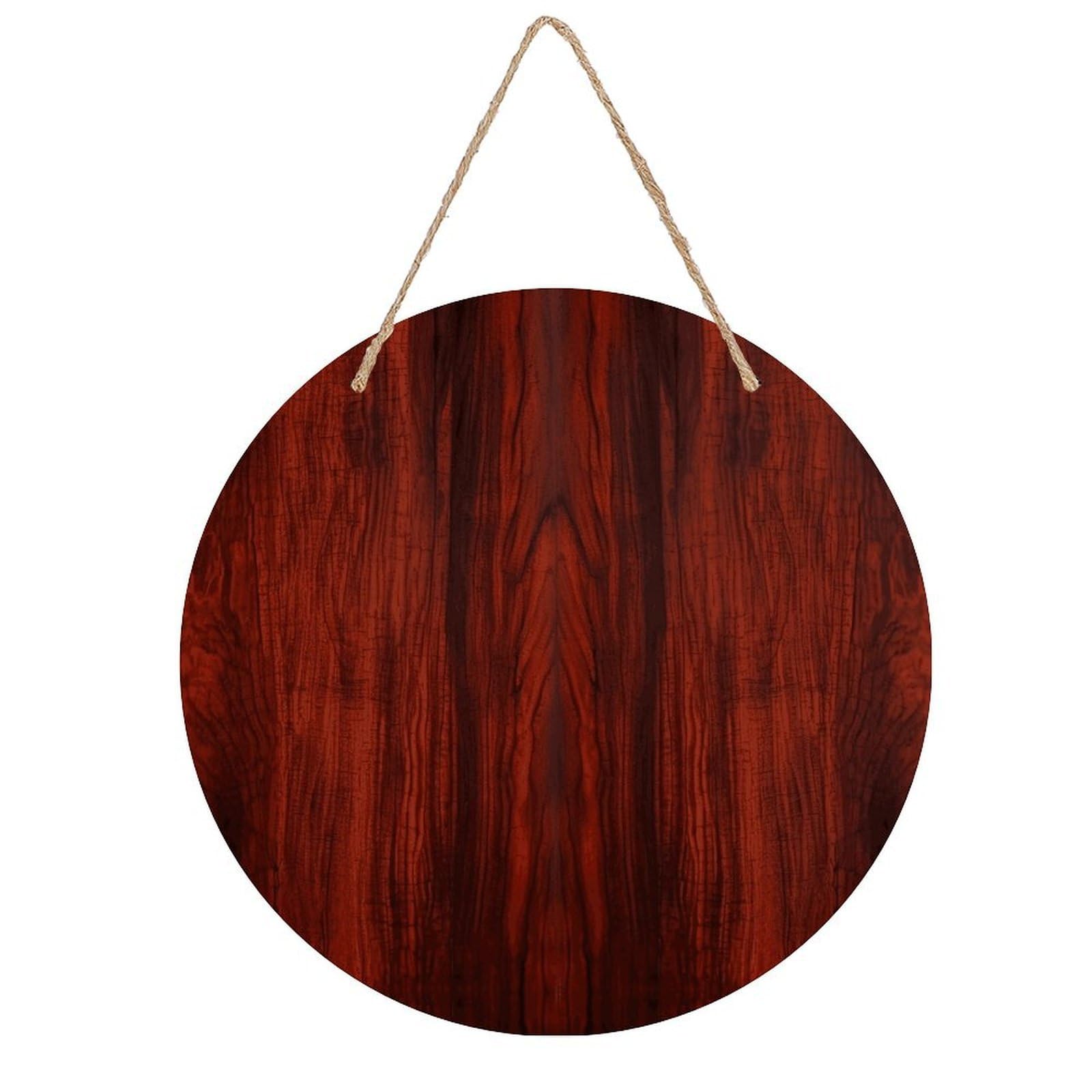 FekiLoot Red Wood Wall Art Decor Rustic Welcome Sign Round Wood Hanging Sign Decoration Wood Plaque Door Hanger Wooden Signs Wall Hanging Decor Housewarming Gift for Home Outdoor Indoor