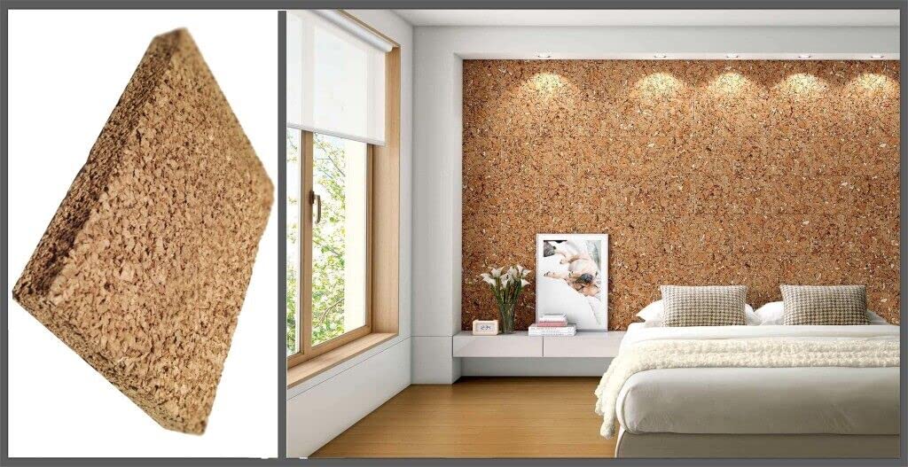 PK Pannelli Sughero Agglomerato cm 100x50 da 10 a 50 mm Cappotto Termo-Acustico - Dimensione Disponibile: mm 50 Pacco da 3 mq