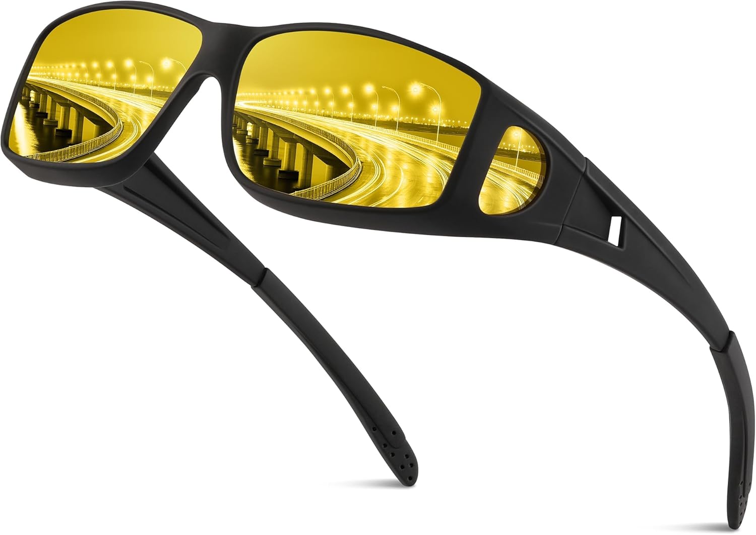 Polarized Night Vision Wrap-Around Glasses for Men & Women Polarized Night Vision Wrap-Around Glasses for Men & Women