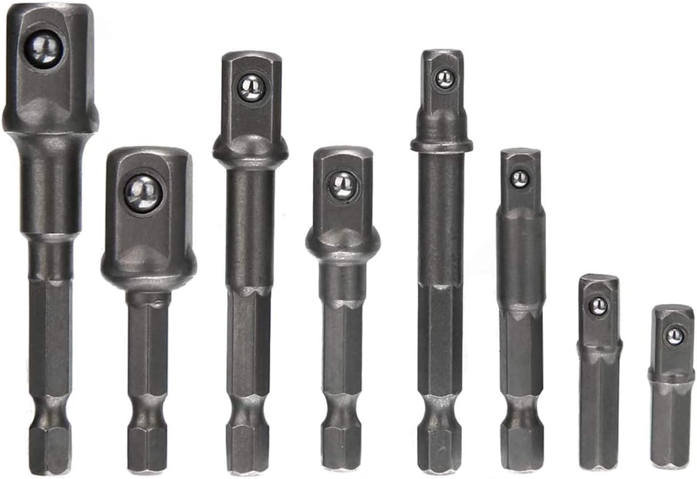 Set Di 8 Adattatori Per Chiavi A Bussola - Da 1/4” A 1/4”, 3/8”, 1/2” - Per Trapani E Avvitatori A Batteria - Foto 2