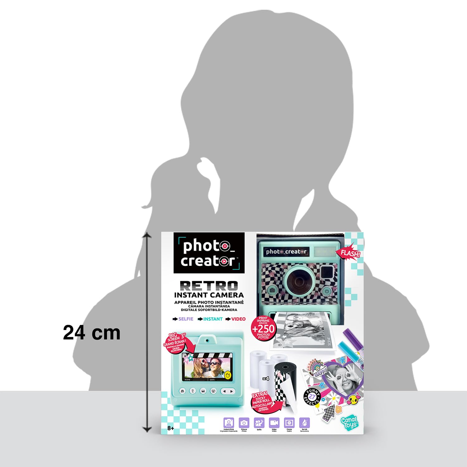 Canal Toys Photo Creator Retro Sofortbildkamera für Kinder, Digitale Sofortdruck-Kamera mit Thermopapierdruck