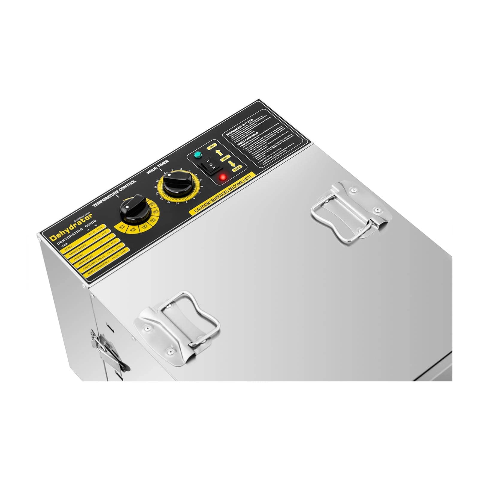 Royal Catering Déshydrateur Alimentaire Séchoir D Aliments D'Aliments De Nourriture RCDA-1000/59S (1000 W, 40-90 °C, 10 Étages, Minuterie 0-15 h, Inox)