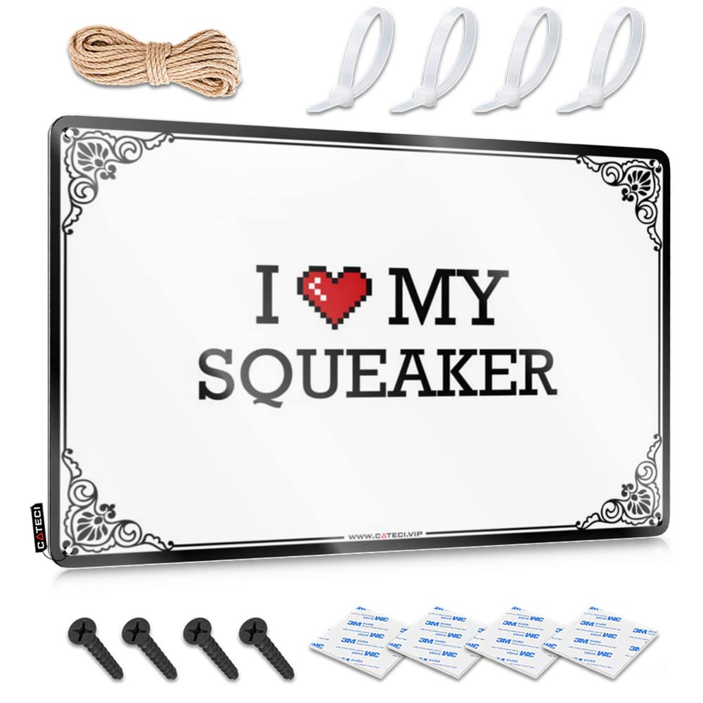 Fzfn Colour Dorm Door Decorations Nice Posters - I Love My Squeaker Adorable Metal Wall Art Ready To Hang For Longhorn(30X40cm)