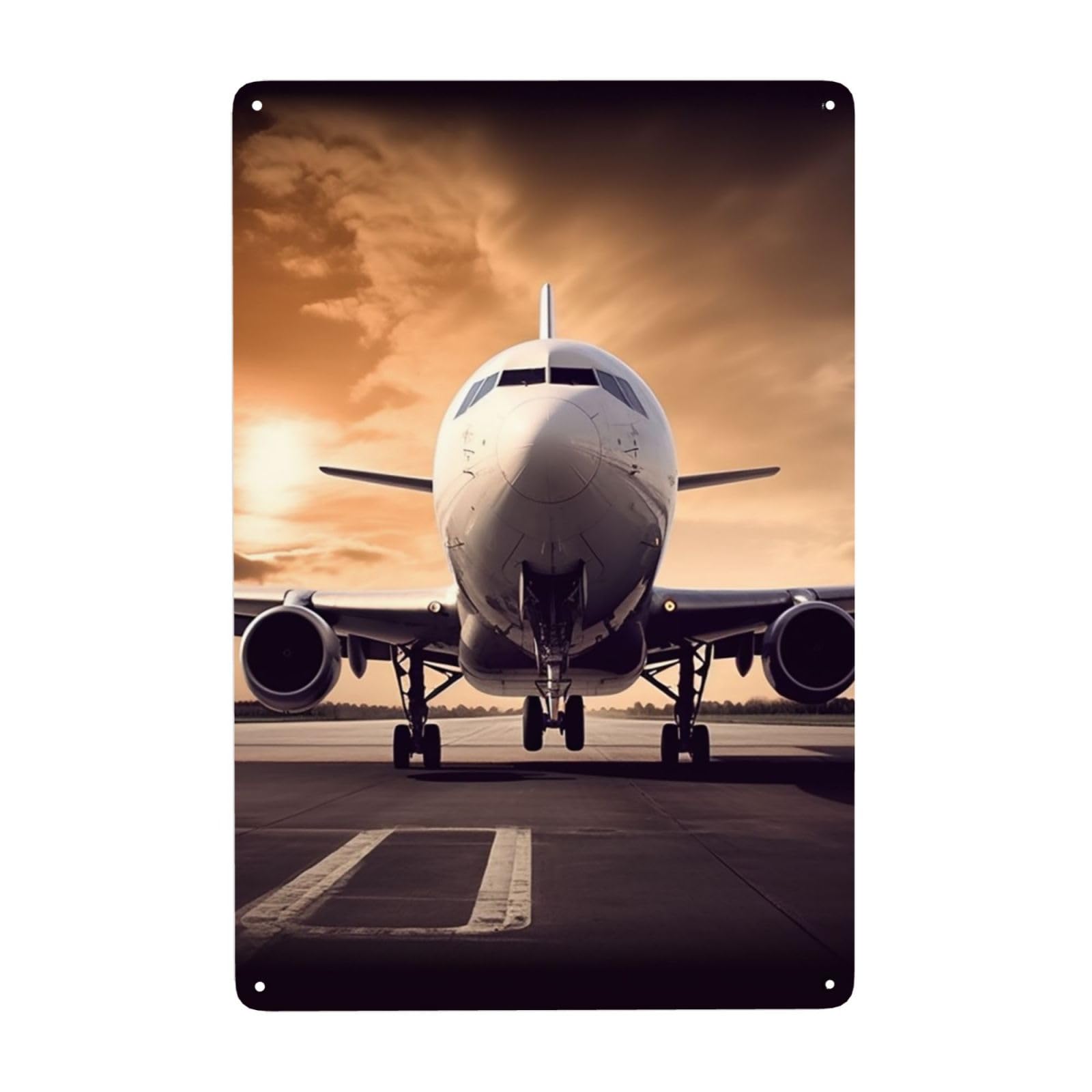 Fodpand White Vintage Tin Signs Metal Retro Wall Art Decor - Wall Hanging Decorative Plaque 8X12 Inch, Airplane Metal Signs For Home Yoga Cafes, Funny Metal Poster For Gifts