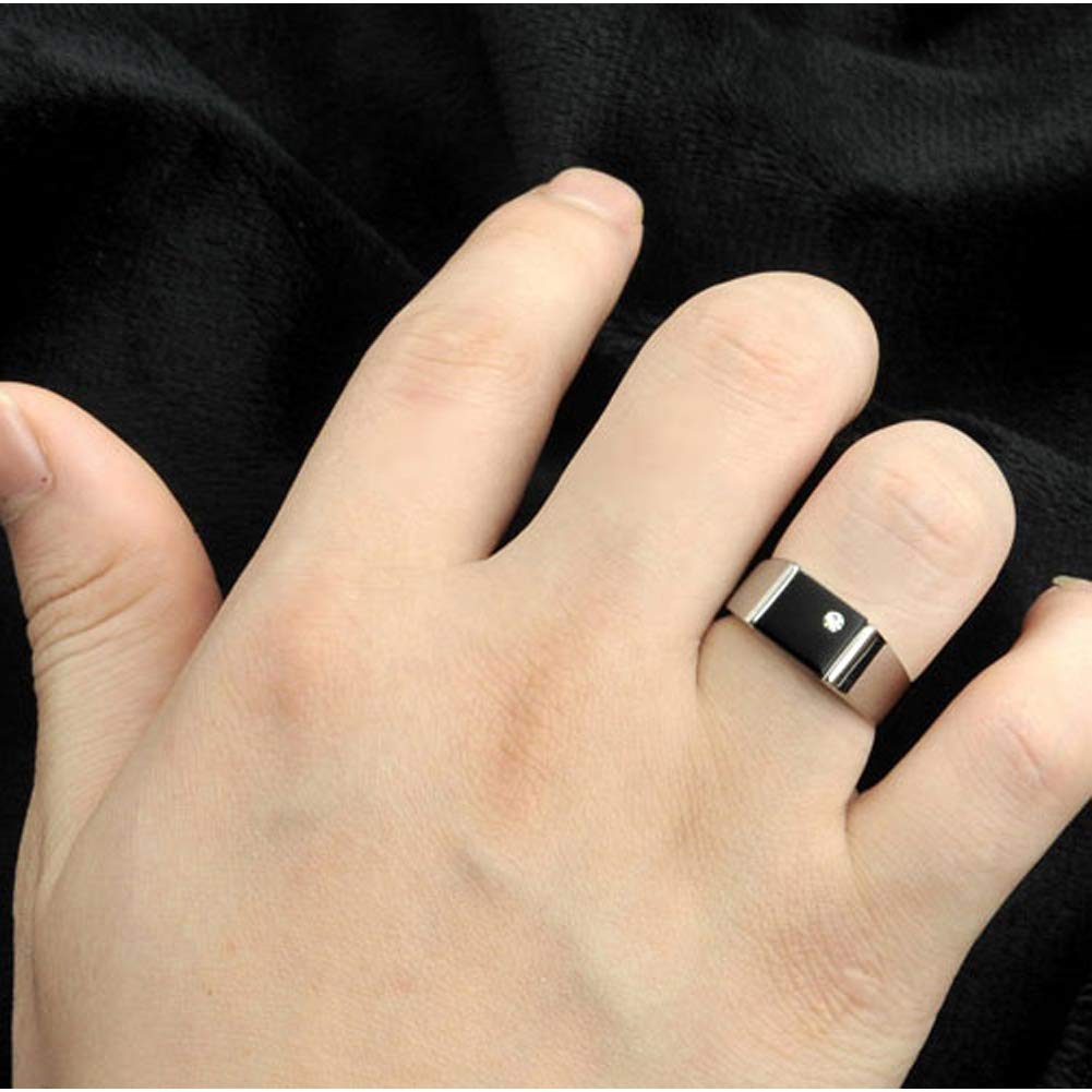 Bague Plaquée Or Avec Pierre Noire Centrale - Taille 53/54 (8-7) - Occasion