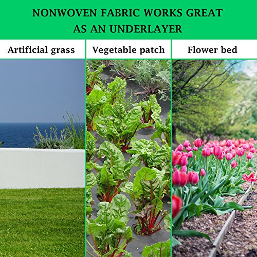Flarmor Non-Woven Landscape Fabric–3Ftx300Ft, 1.8Oz Weed Barrier Cloth, Heavy Duty Garden Weed Barrier Fabric Roll, Landscaping Fabric Weed Control W/Weedstop Technology, Commercial Weed Block (Black) #TOP2