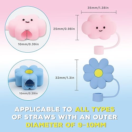 Miniatura 3 de Stanley - 8 fundas para popote de silicona de 0.4 pulgadas de diámetro, para vaso Stanley de 30 y 40 onzas, tapas para popote en forma de flor y