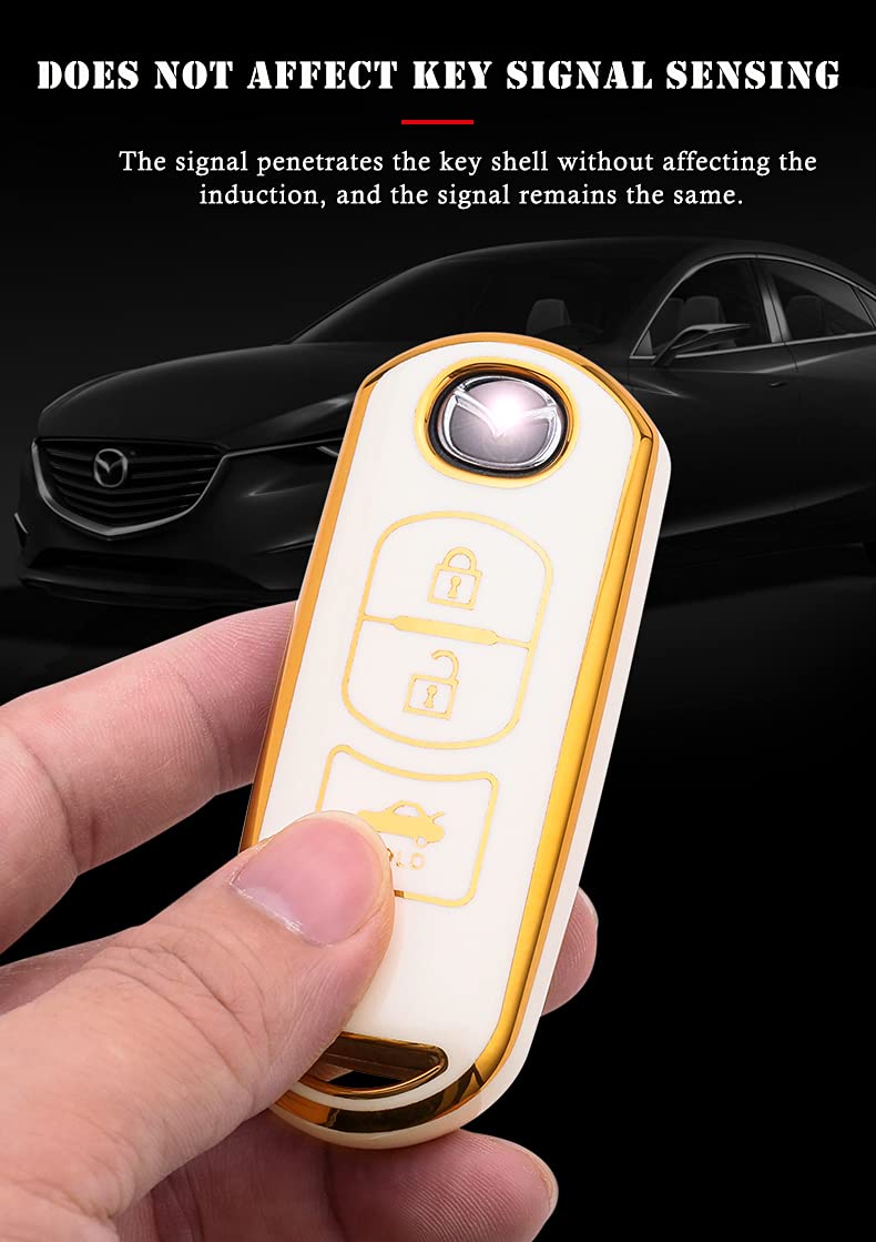 Ontto Cover In TPU Morbido Per Chiave Mazda | Adatto A Mazda 3/6/5, RX7/8, BT50, CX7/9 | Custodia Portachiavi Antigraffio