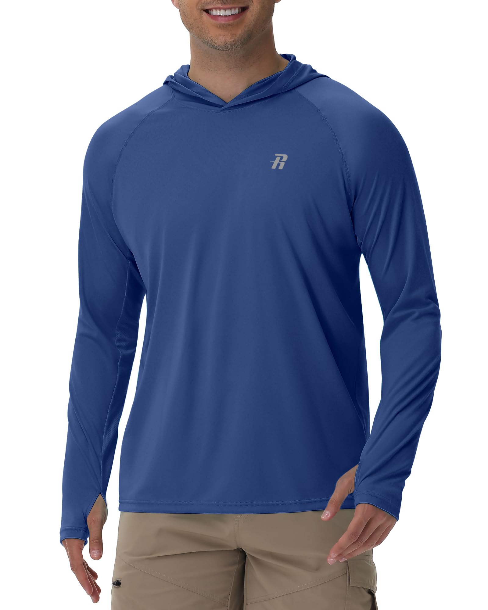 Runhit UPF 50+ Fishing Shirts for Men Long Sleeve Sun Protection Hoodie Lightweight Outdoor Workout Hiking Running Rash Guard