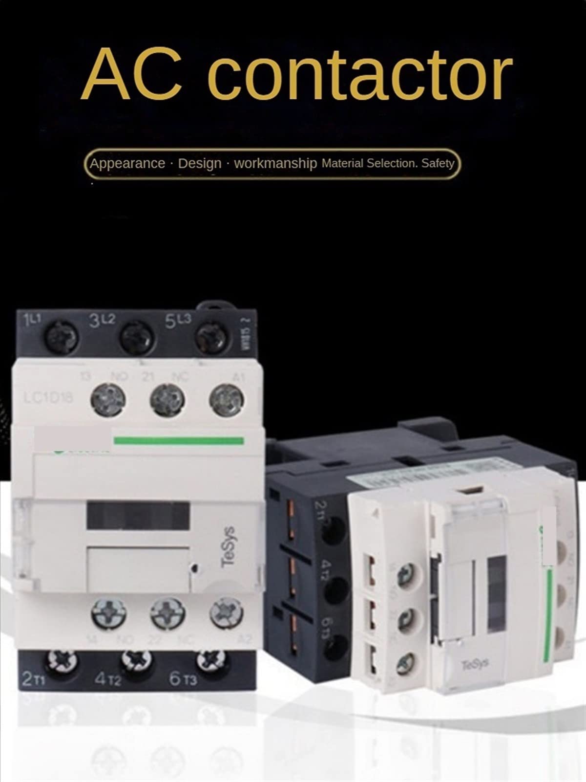 Contactor trifásico de 220 V CA, 3 Polos, 50/60 Hz, 3P, Controlador Interruptor Montaje en riel, 1 NA, NC, Voltaje Bobina: 24, 110, Unidad(Lc1d32,24V)