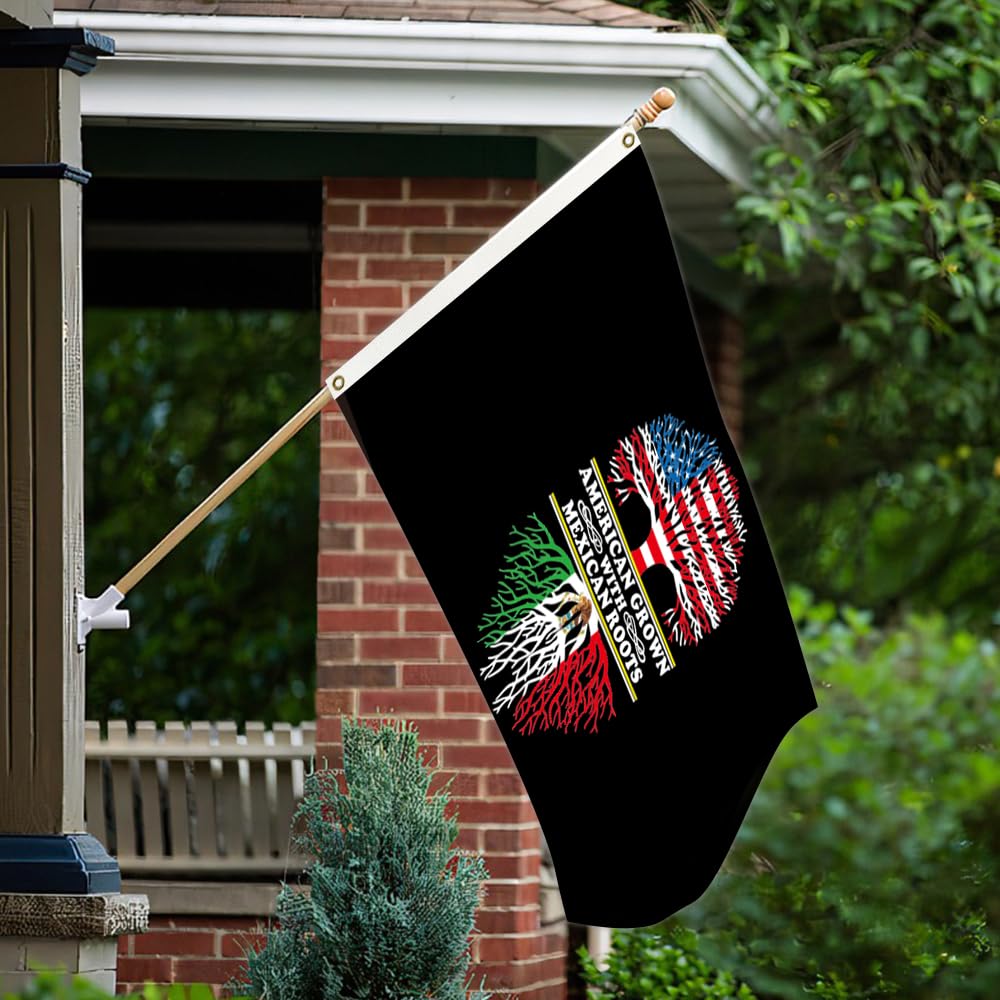 Kartasura Flagge „Amerikanische Krone Mit Mexikanischen Wurzeln“ – 90x150 Cm, Doppelseitig, Polyester