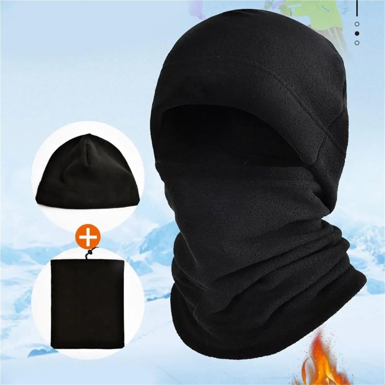 Masque De Cyclisme Cagoule chaude d'hiver for hommes et femmes, 2 pièces, casquette de cyclisme, Sports de plein air, coupe-vent, bavoir de Ski, polaire, résistant au froid, moto, vélo, chapeau Écharp