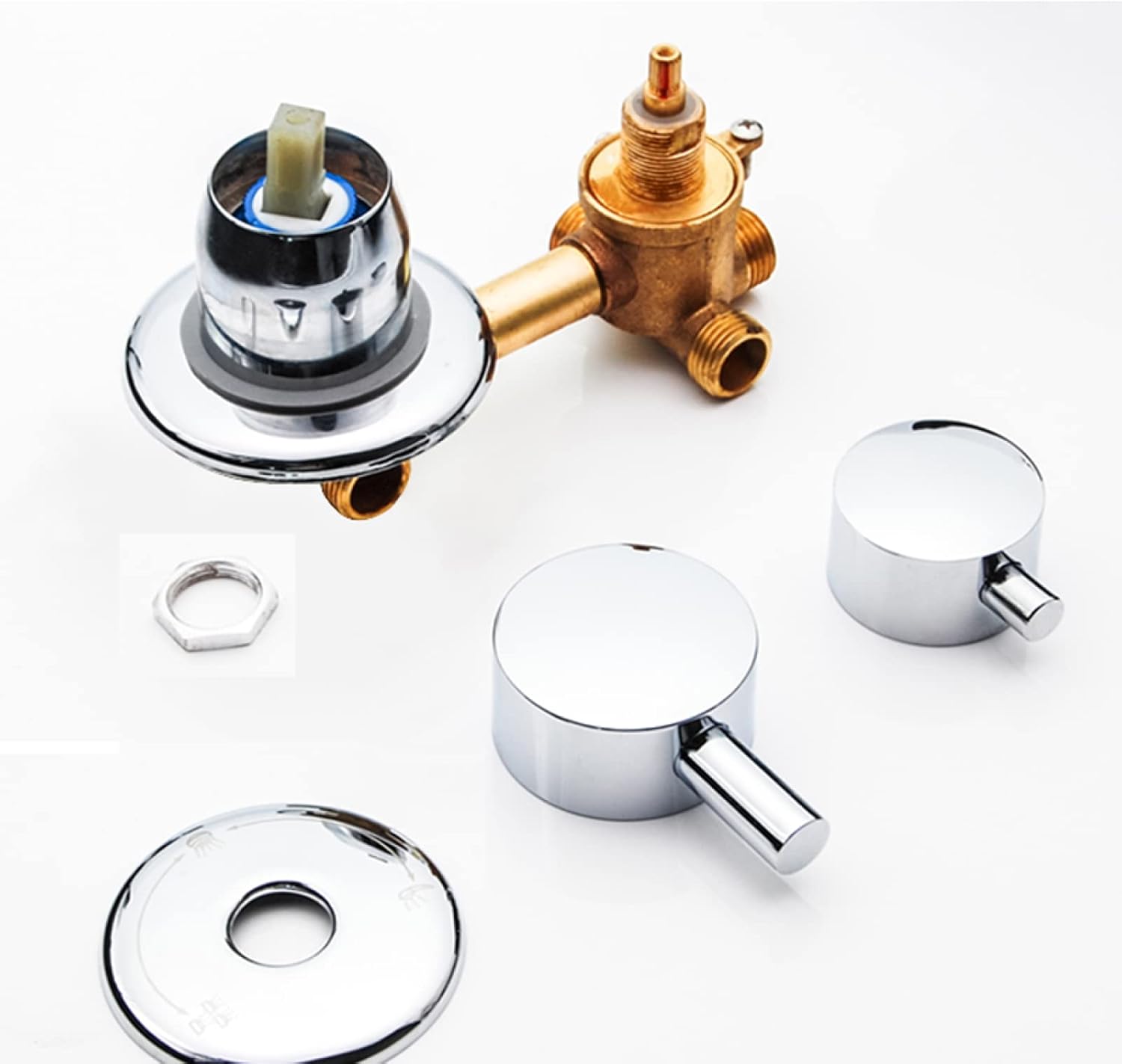 2/3/4/5 Way 10/12.5/14.5cm Brass Shower Mixer Taps Hot And Cold Water Mixer Valve Diverter G1/2" Switch Control Mixer Tap For Shower Room,14.5cm,3 Way