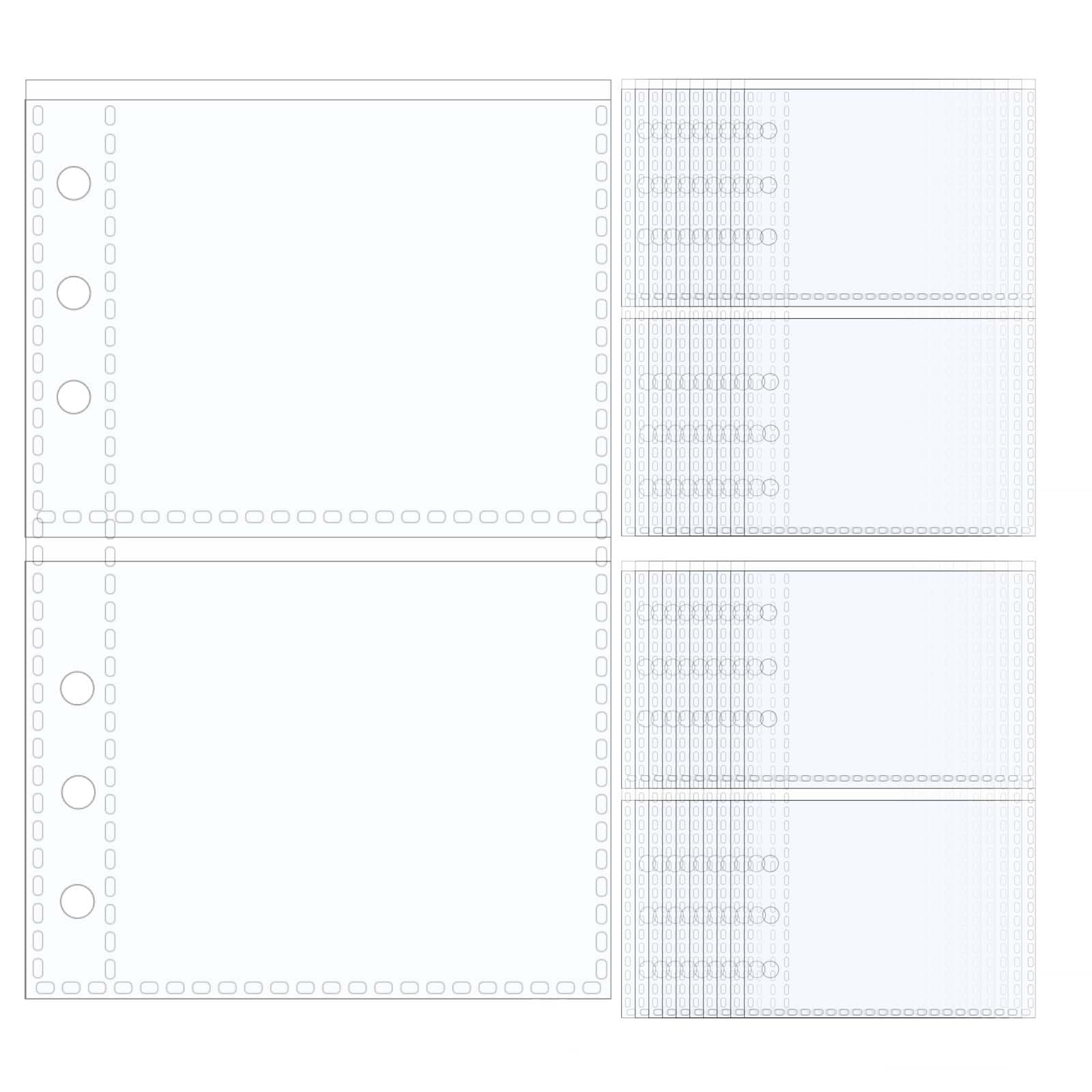 MogoostryA6 Sheet Protectors for 6 Ring Binder, 20 Sheets Clear Page Protectors Plastic Photo Album Sleeves 2 Pocket Protector