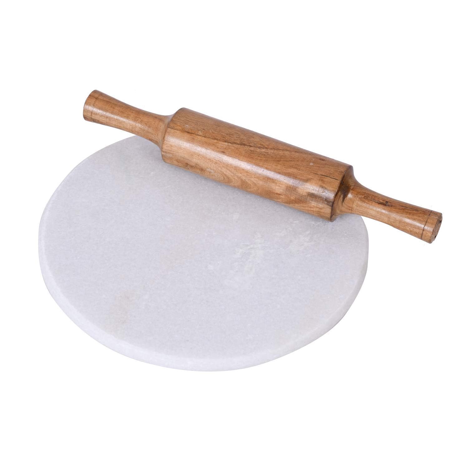 Chakla Belan Marmor Rund Polpat-Roti Roller Chakla-Belan Rollset Roti Maker Chapatti Marmor Chakla Holz Belan Täglichen Gebrauch Küchenartikel (Größe M)
