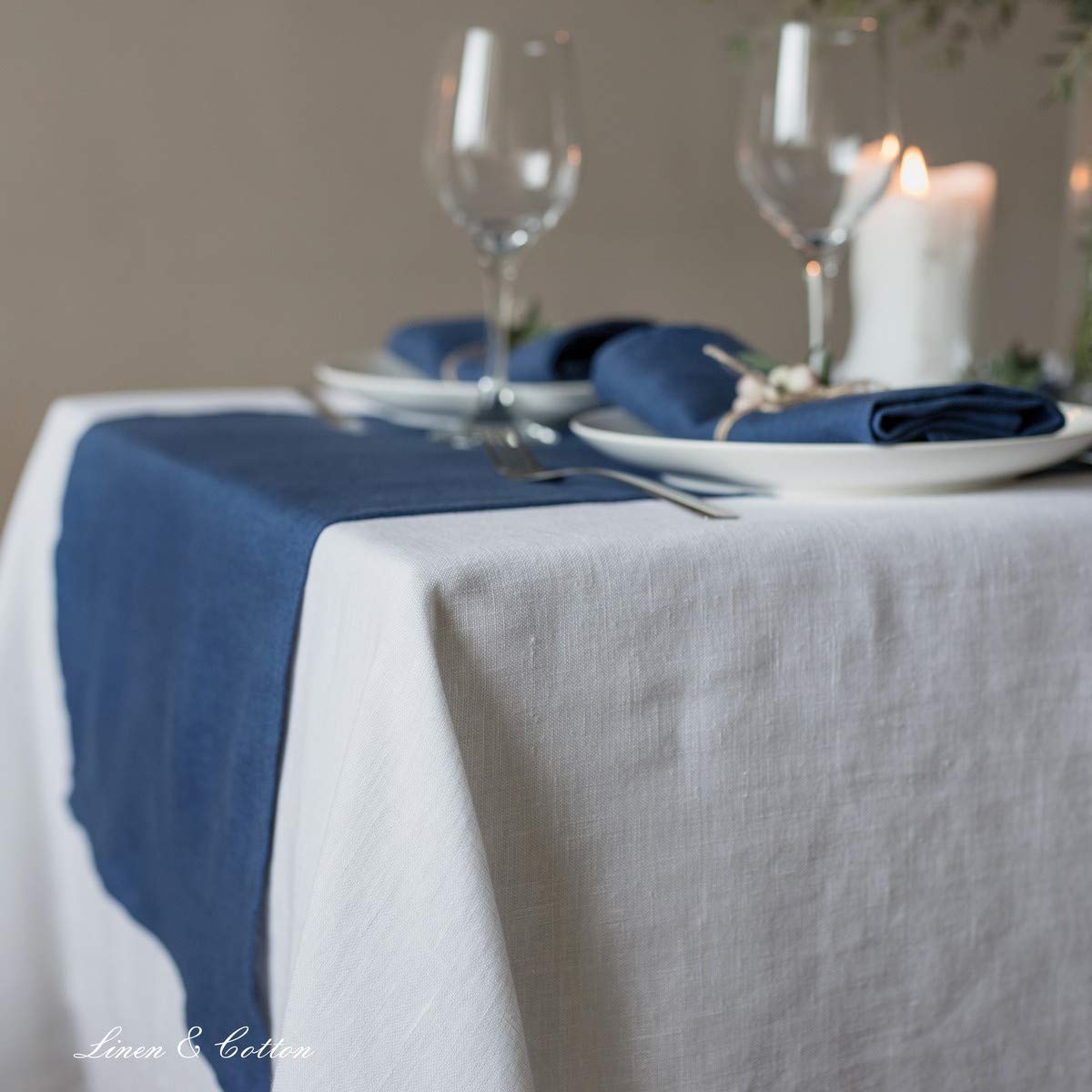 Linen & Cotton Tablecloth Table Linen Cloth Cover Hygge, 100% Linen - Image 4