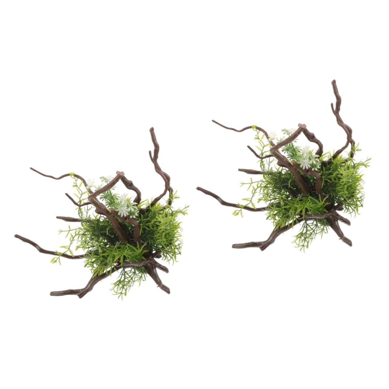 BESPORTBLE 2 Pièces Ornement Aquatique Herbe De Réservoir De Poissons Mini-Aquarium Plantes De Gazon Artificiel Pompe D'aquarium Décorations D'aquarium Aquarium Artificiel Air Trousse Résine