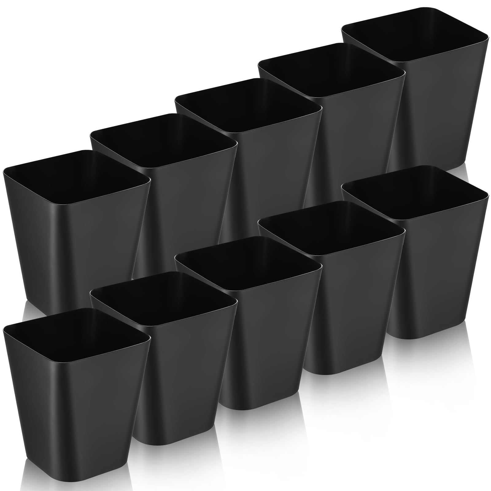 Amyhill 10 Pcs Small Trash Can 2 Gallon Plastic Garbage Can Small Waste Basket for Bathroom Office Kitchen