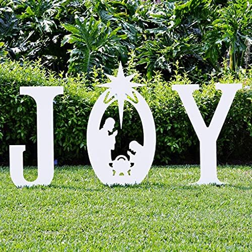 Teak Isle Christmas Joy Nativity Yard Sign