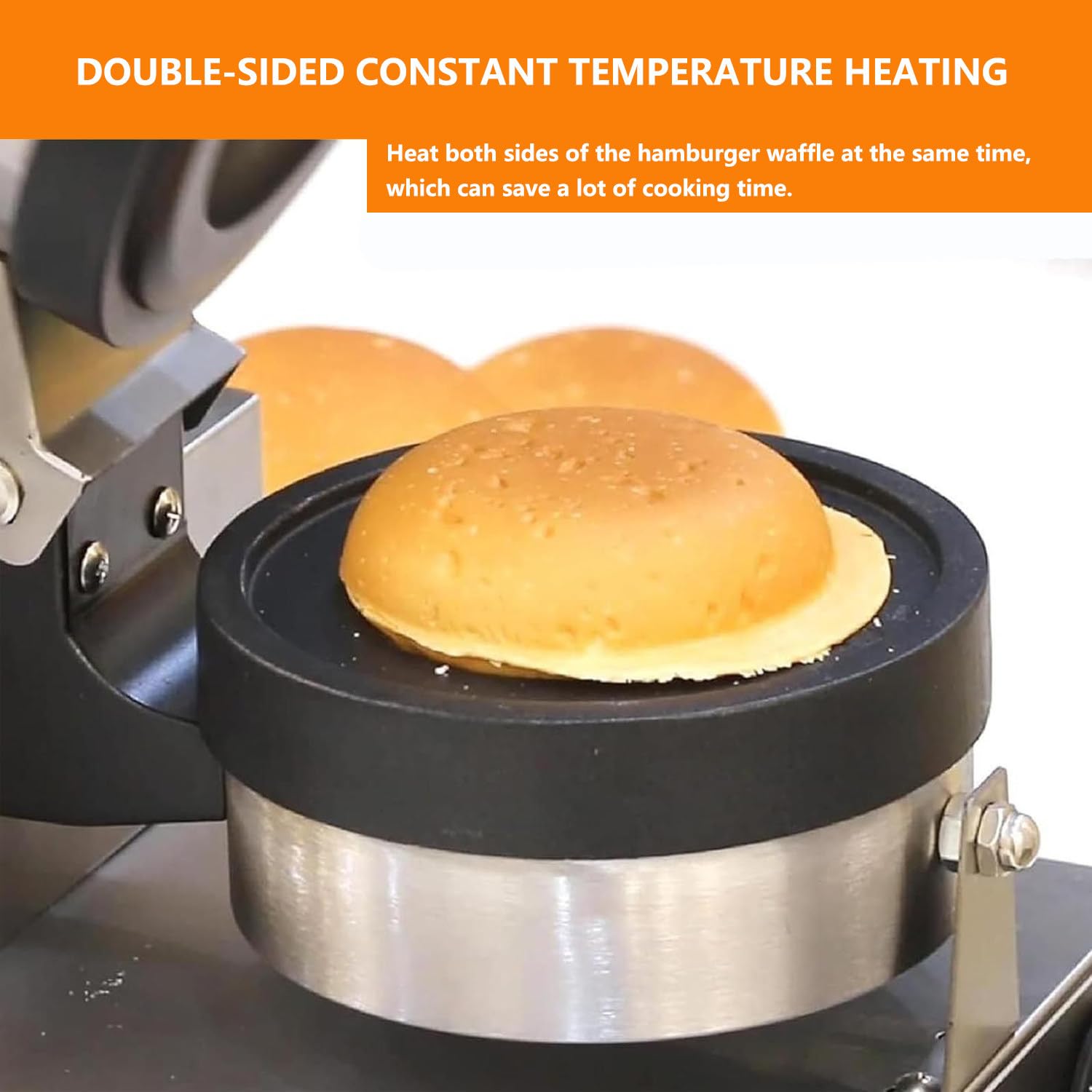 Macchina professionale elettrica per gelato, hamburger e waffle con controllo della temperatura e timer, rivestimento antiaderente per preparare panini e sandwich perfetti.,