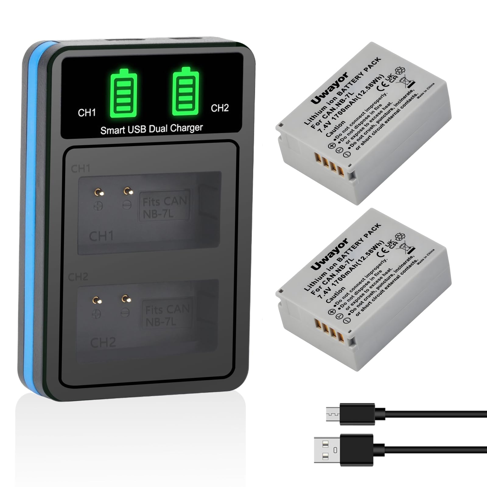 NB-7L 2 Pack Battery and Dual LED Charger for Canon NB 7L, CB-2LZE, PowerShot G10, G11, G12, SX30 is Camera