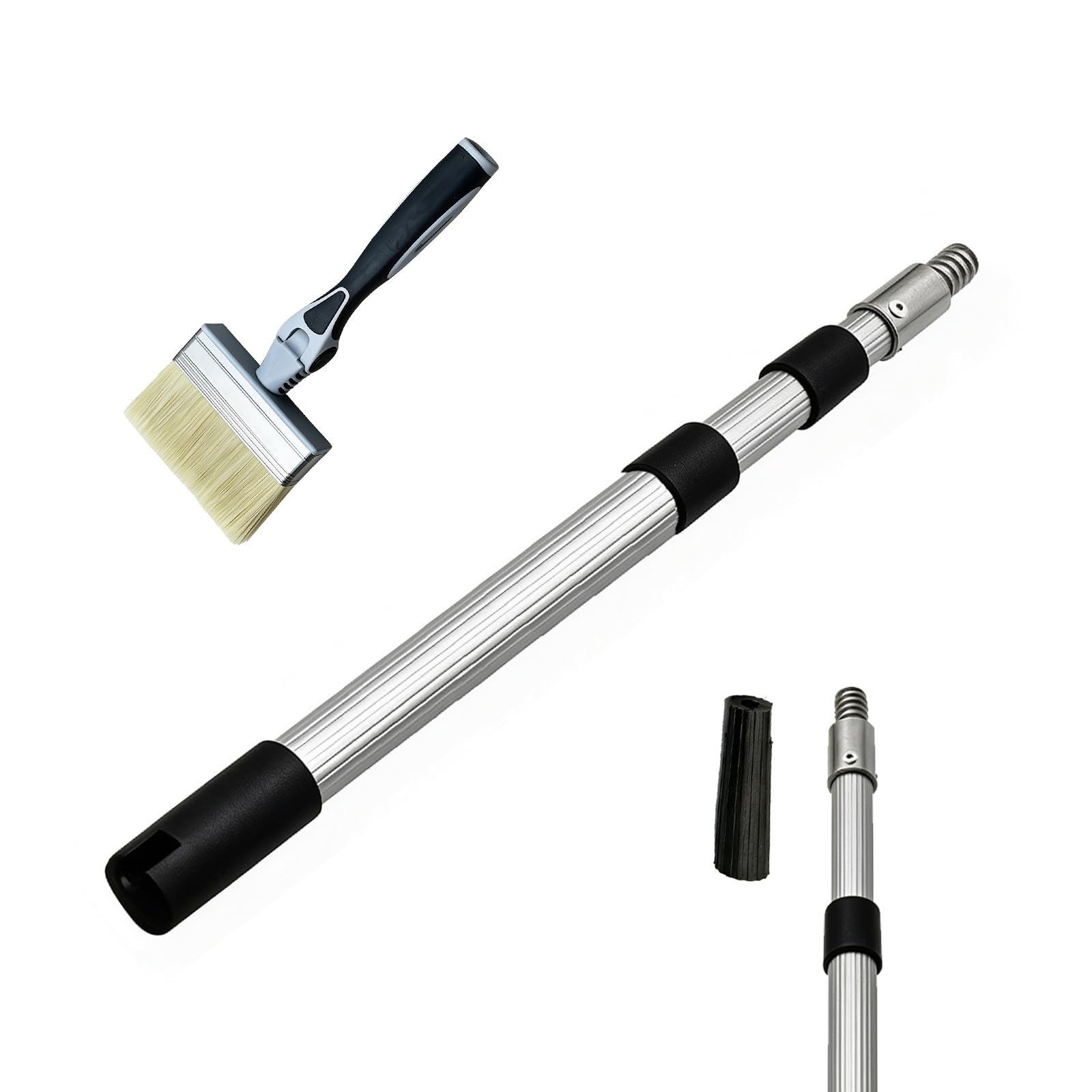 Barra Extensible, Palo Telescópico Aluminio Rodillo Pintura | Pincel de Ángulo Ajustable, para Pintar Paredes, Quitar Polvo de Techos y Limpieza en Reformas Domésticas(3m/9.8ft)