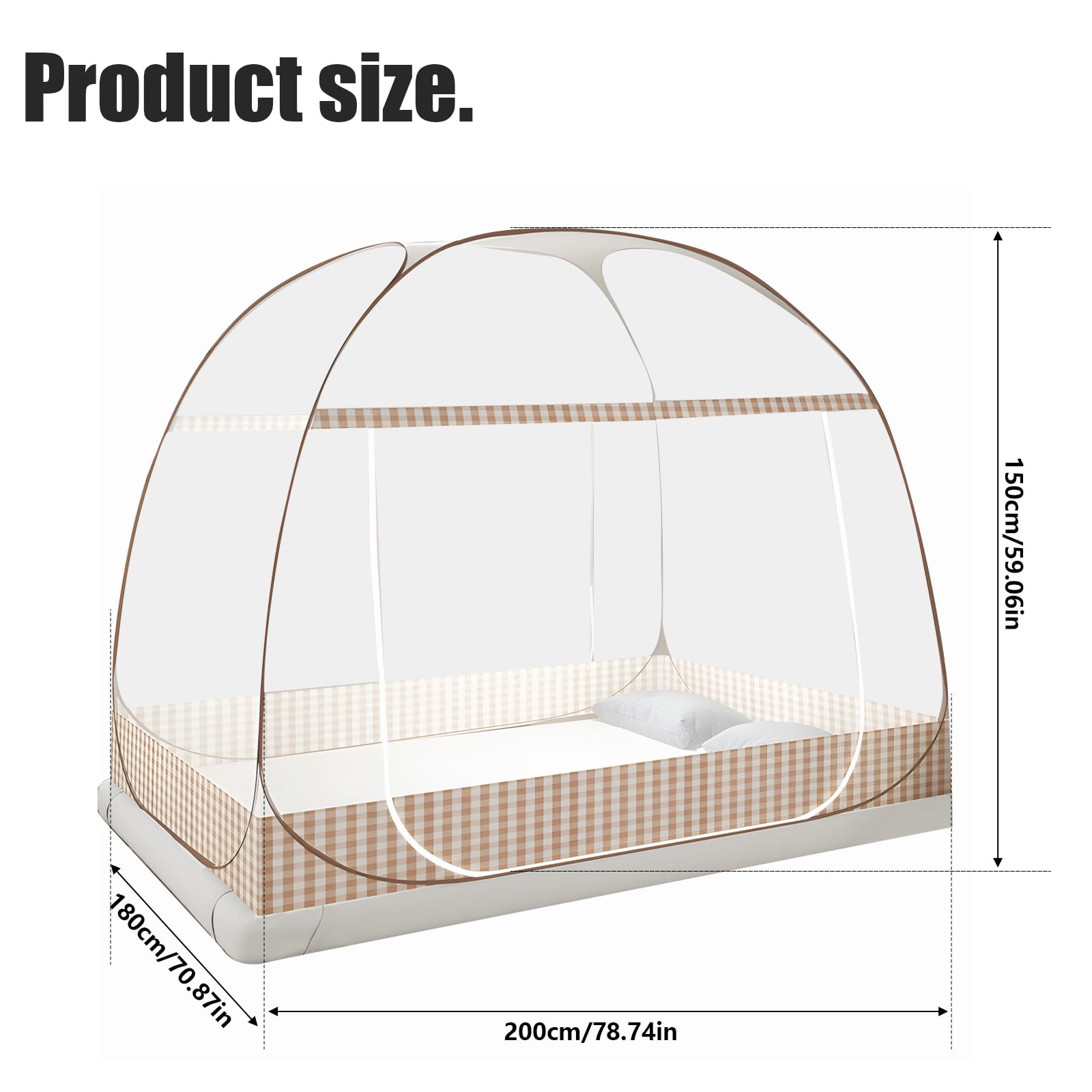 Zanzariera Letto, Zanzariera Letto Matrimoniale con Cerniera, Doppia Porta Zanzariera Campeggio Pieghevole, Zanzariera da Viaggio Portatile, Tenda zanzariera per Camera da Letto, Dormitori, Campeggio