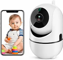 Camera Ip Wifi Giratória 1080p Estilo Babá Eletrônica Com Visão Noturna e Alerta De Movimento Microfone Infravermelho Sem Fio com App Câmera Panorâmica Detecção de Movimento - Premium