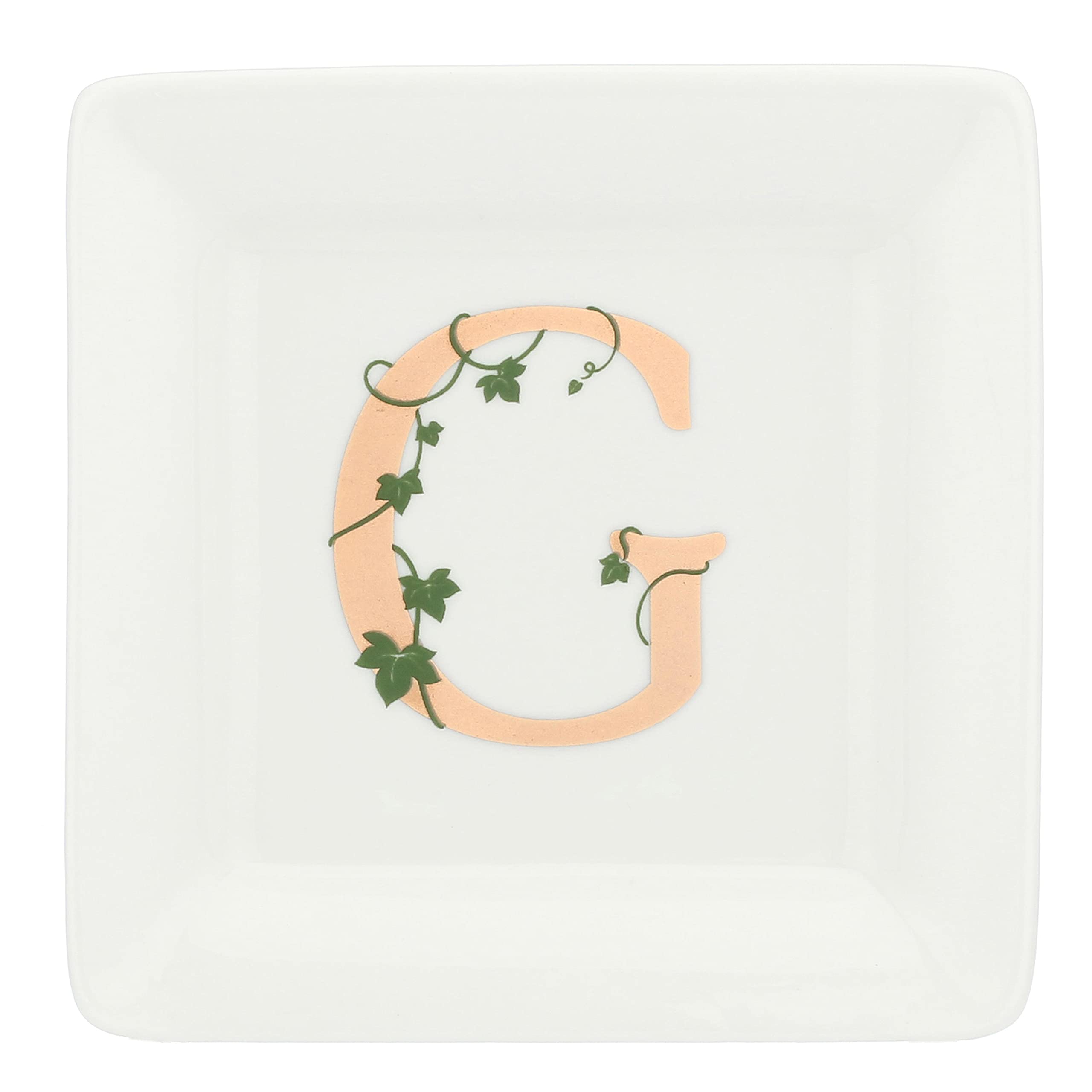 LA PORCELLANA BIANCA PB White Porcelain - Square Saucer Letter G - Home Furniture, Kitchen - Adorato Line - Gift Idea - Porcelain - 10x10xh1,5 cm